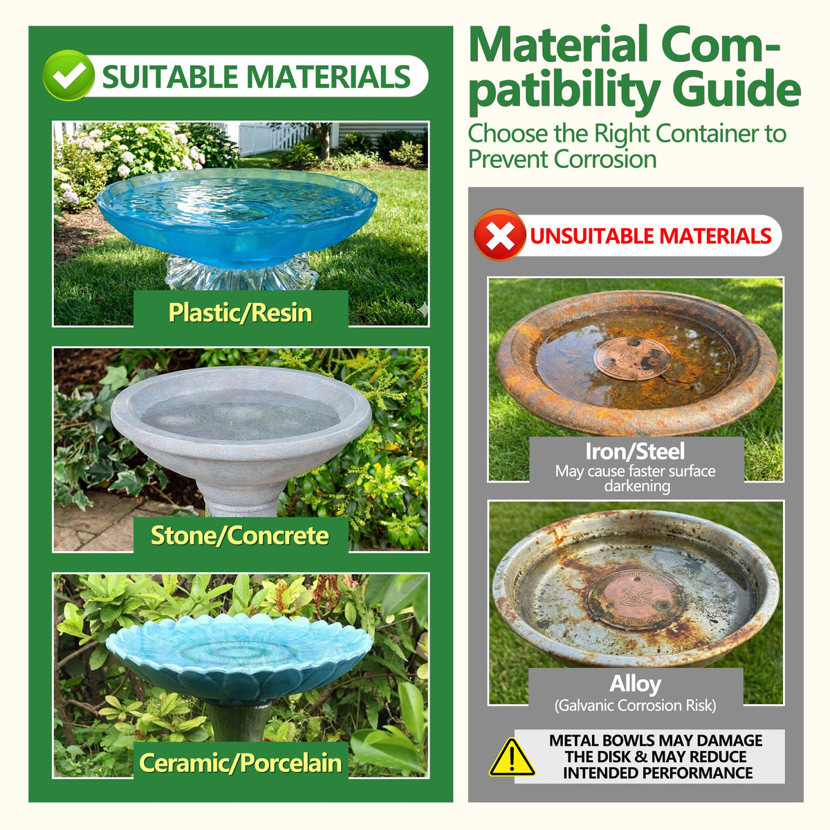 Factee copper disk non-metal bath compatibility protects stone and ceramic bowls.
