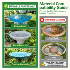 Factee copper disk non-metal bath compatibility protects stone and ceramic bowls.