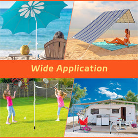 FactionGarden beach scene demonstrates anchor use for stable outdoor setups.