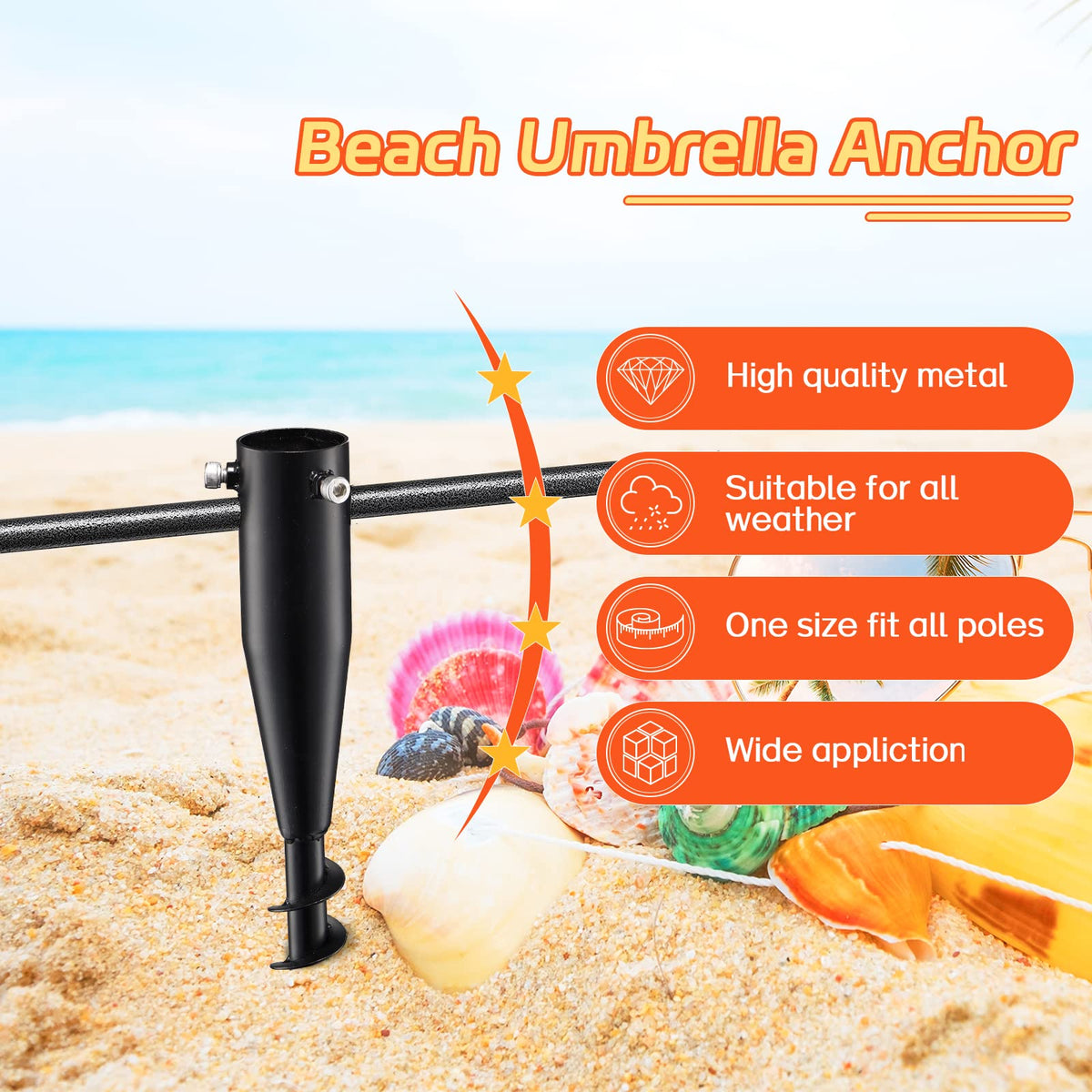 FactionGarden metal in-ground anchor provides durable base for outdoor setups.