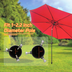 FactionGarden multipurpose base supports umbrellas, trees, flags, or light poles.