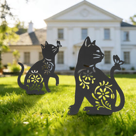 FACULX black cat silhouette decor elevates yard charm