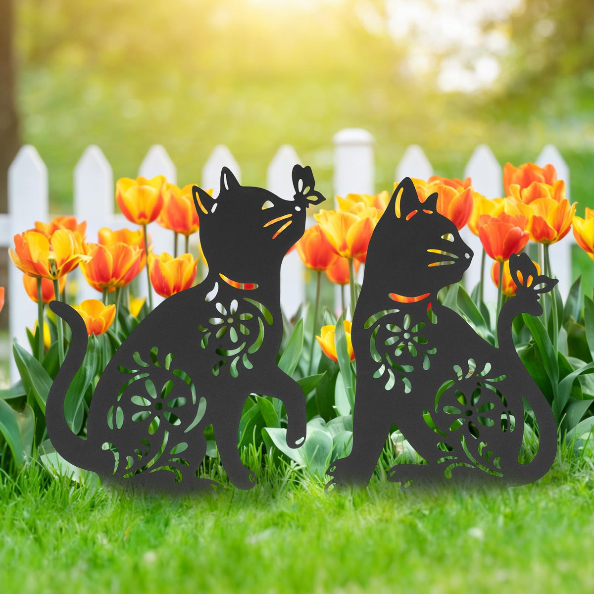 FACULX cat stake butterfly accent adds seasonal color