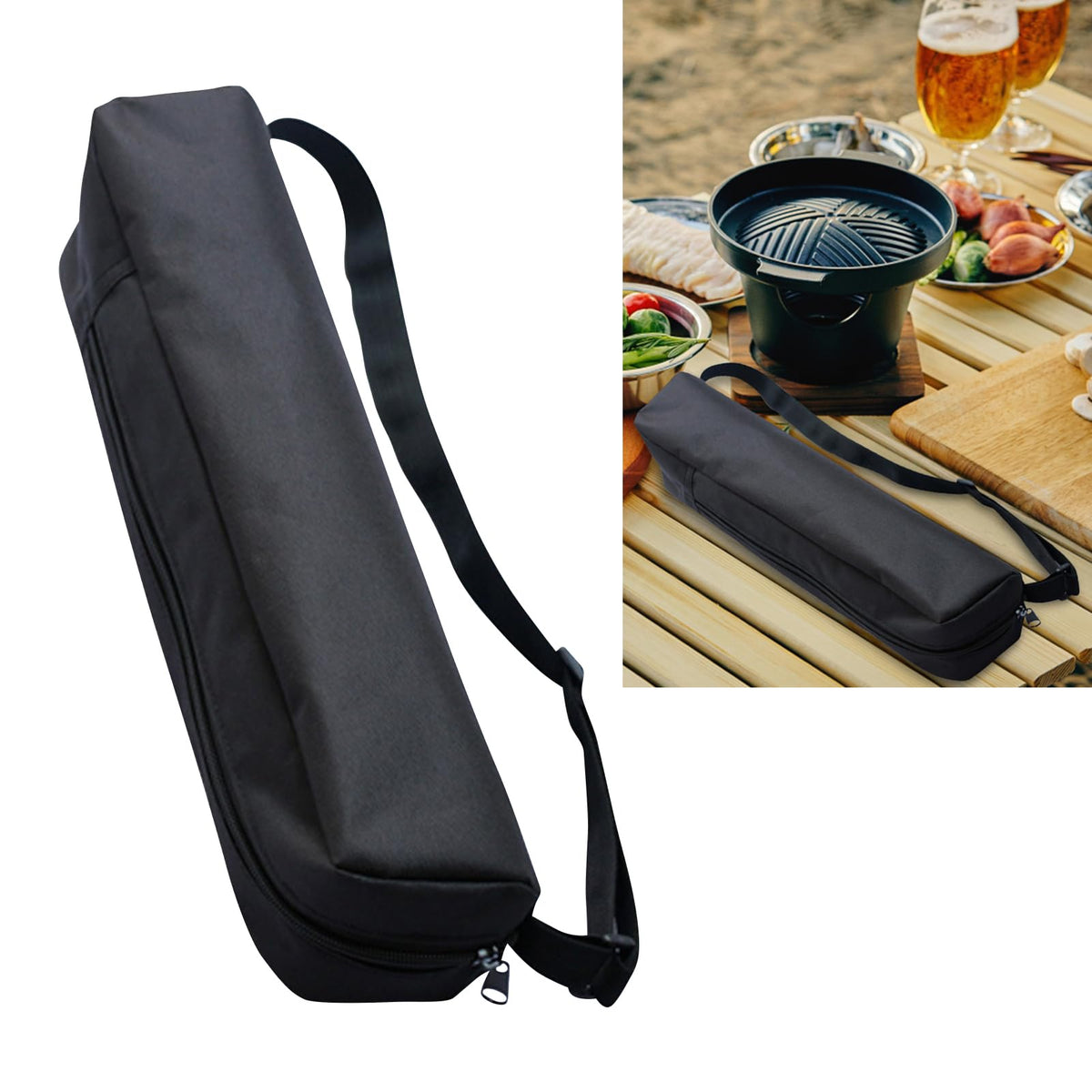 Faddare grill tool storage bag in black color for versatile setups
