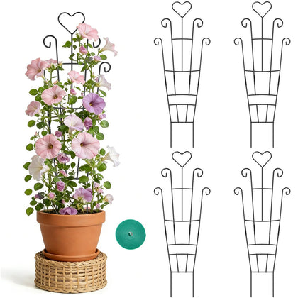 FAFTFTDY heart-shaped trellis for climbing plants provides sturdy vertical support.