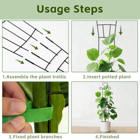 Plant ties included help guide growing vines along the trellis.