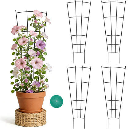 FAFTFTDY trellis provides a sturdy 31-inch fan-shaped frame for climbing plants.