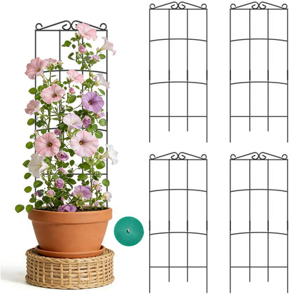 FAFTFTDY rectangular 31in trellis supports climbing plants.