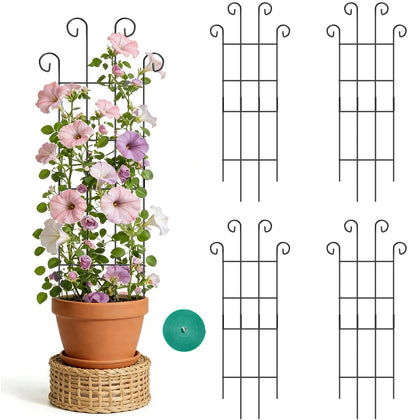 FAFTFTDY Wave-Shaped Trellis assembled on a pot to guide climbing plants upward.