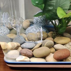 FAHAXIKI natural river rocks offer reusable decorative accents for gardens.