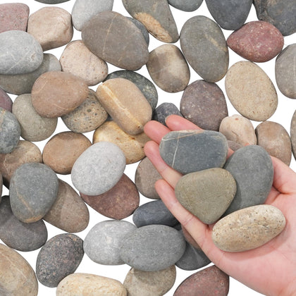 FAHAXIKI river rocks 20lbs bag, natural colors ideal for landscaping and pathways.