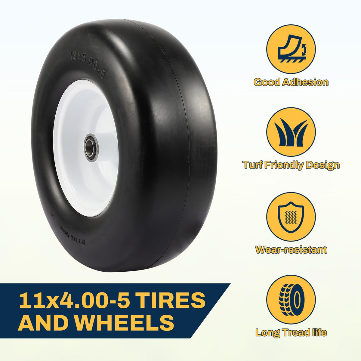 FAHKNS 11x4-5 tire with foam core for reliable performance on uneven ground