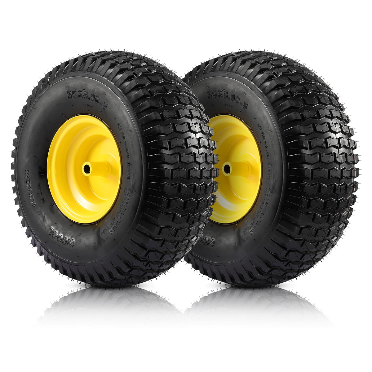 FAHKNS 2-pack 20x8-8 rear tires for mower replacement.