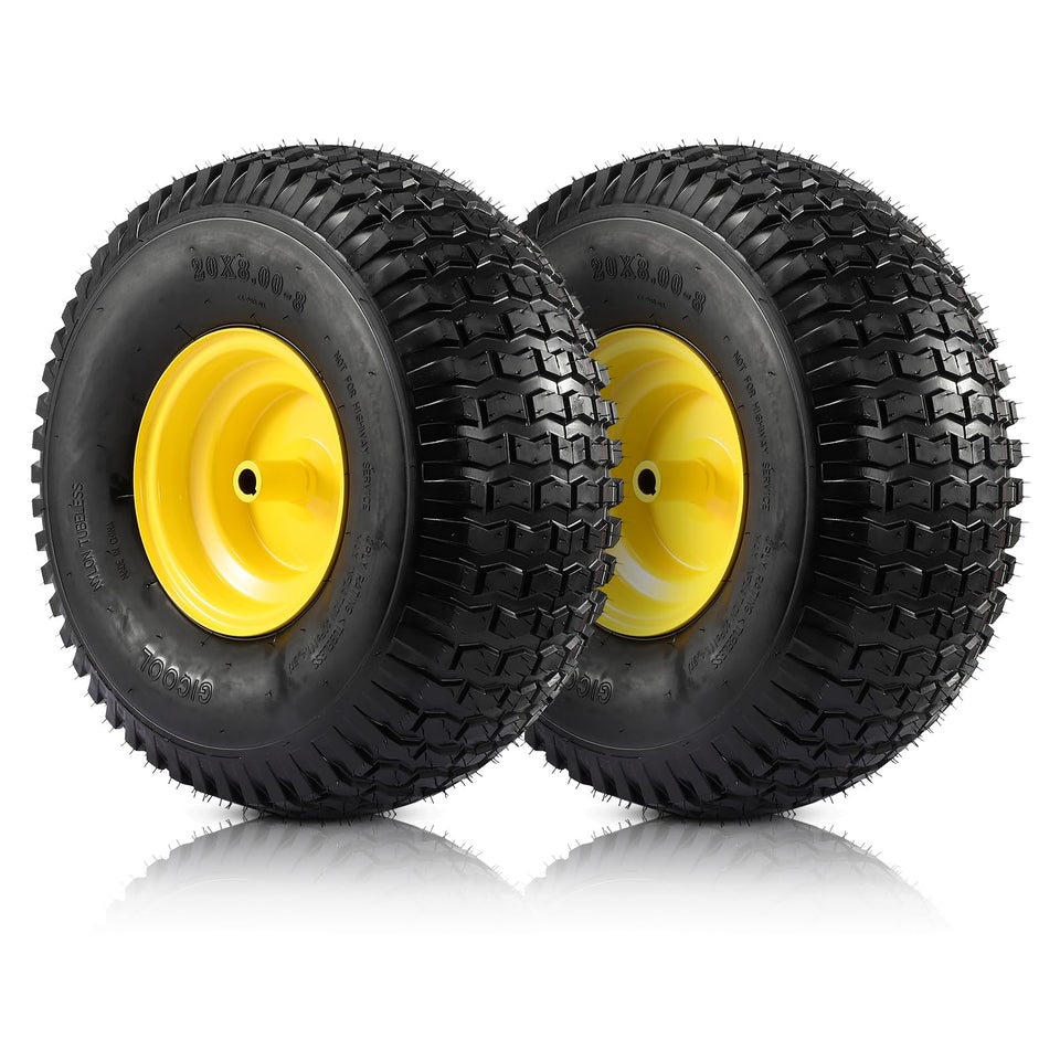 FAHKNS 2-pack 20x8-8 rear tires for mower replacement.