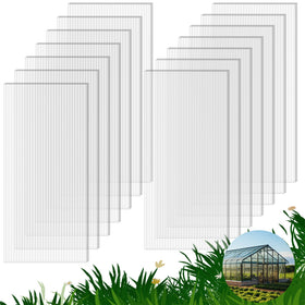 FAHKNS greenhouse panels 14-pack with clear sheets boost light for thriving plants.