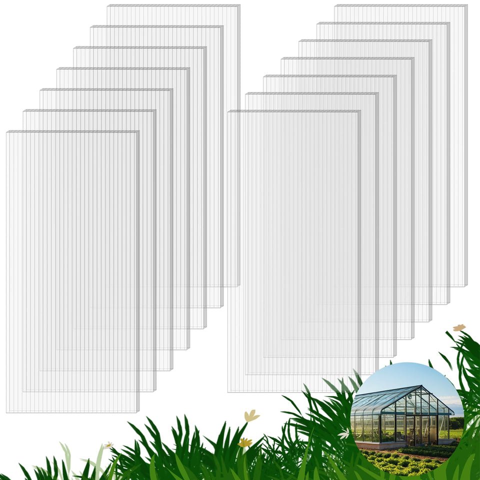 FAHKNS greenhouse panels 14-pack with clear sheets boost light for thriving plants.
