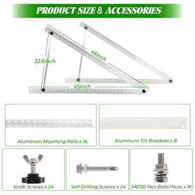 FAHKNS ground mount with anchor screws improves wind resistance on flat surfaces.