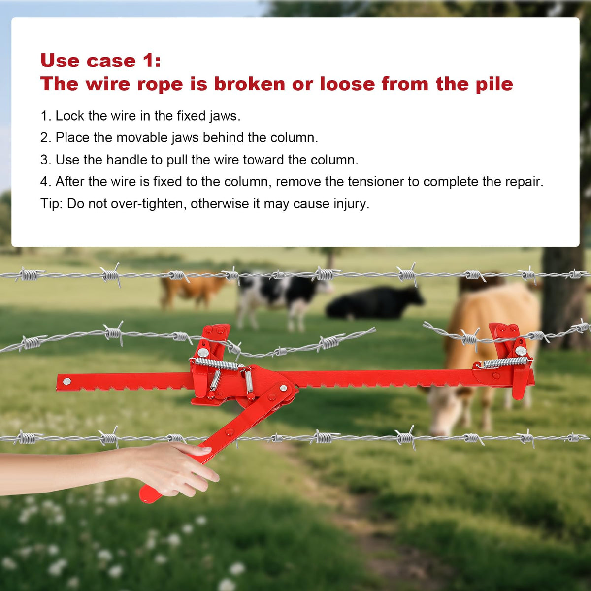 FAHKNS red powder-coated finish resists wear and adds visibility