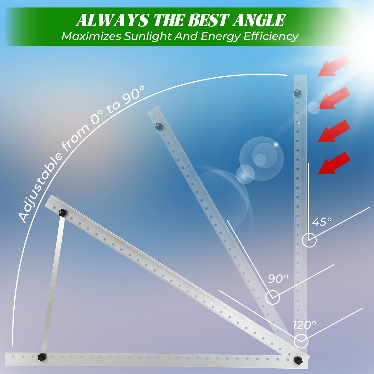 FAHKNS lightweight aluminum solar stand offers portability and easy transport.