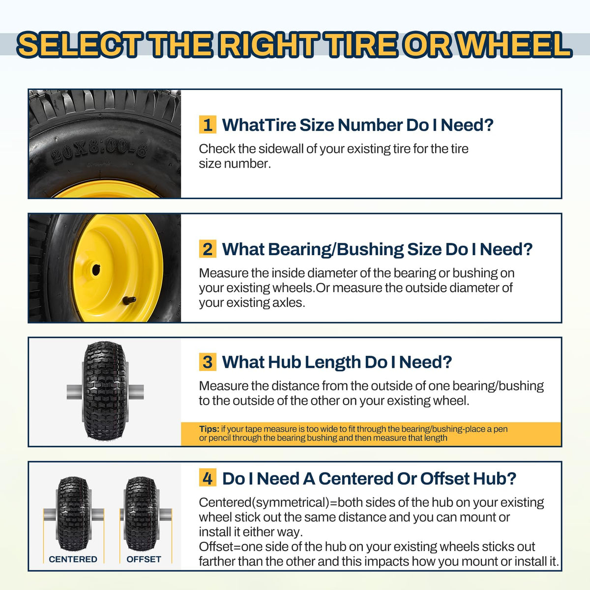 FAHKNS pair-pack tires simplify mower replacement.