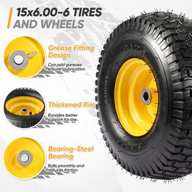FAHKNS tubeless 4-ply tires, durable construction for rugged terrain.