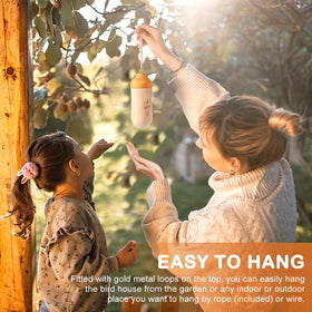 FaHuoJiuKa hummingbird house adds outdoor decor with rustic appeal year-round.