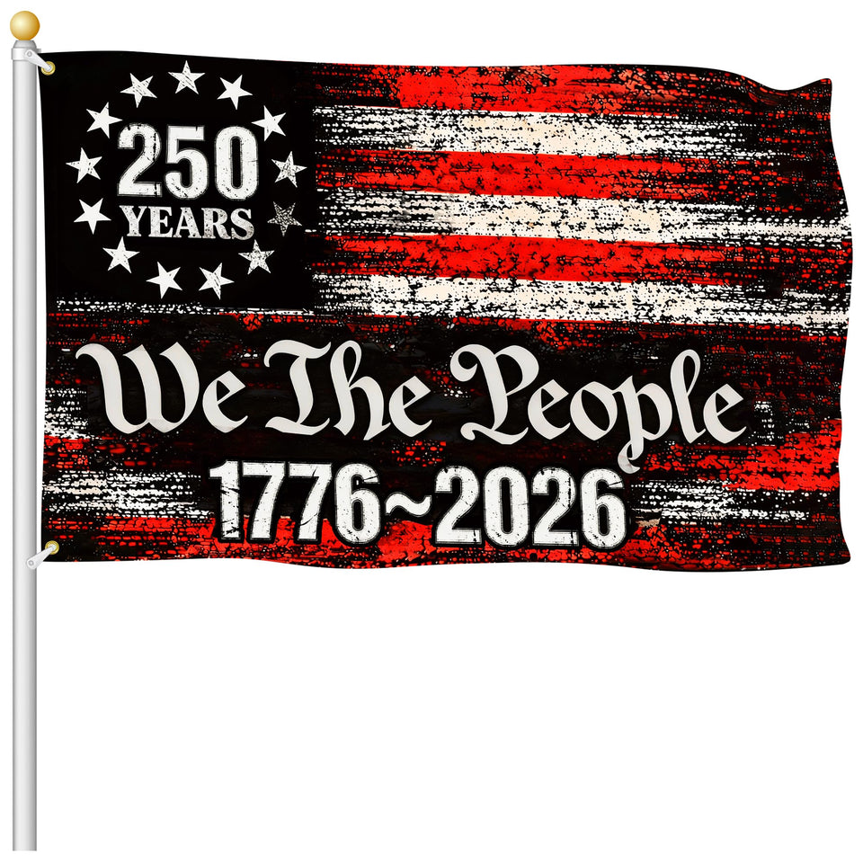 Faiclrr 250th anniversary flag design with We The People for outdoor display