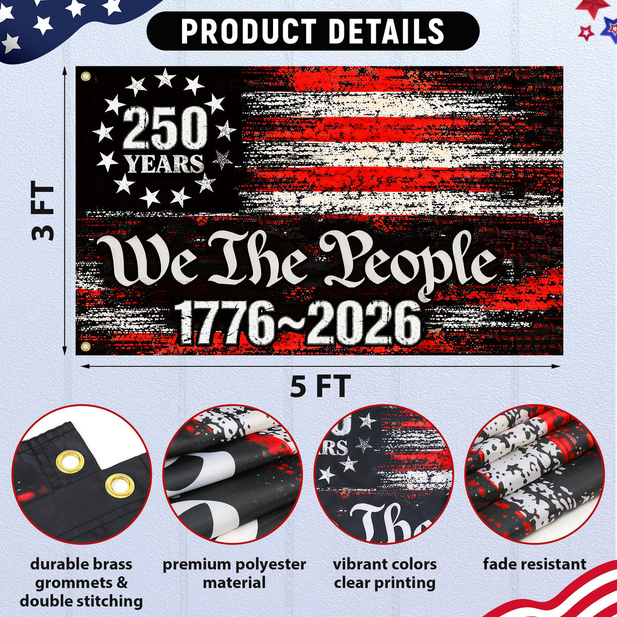 Faiclrr 3x5 ft flag ready for yard, porch, and doorfront decor