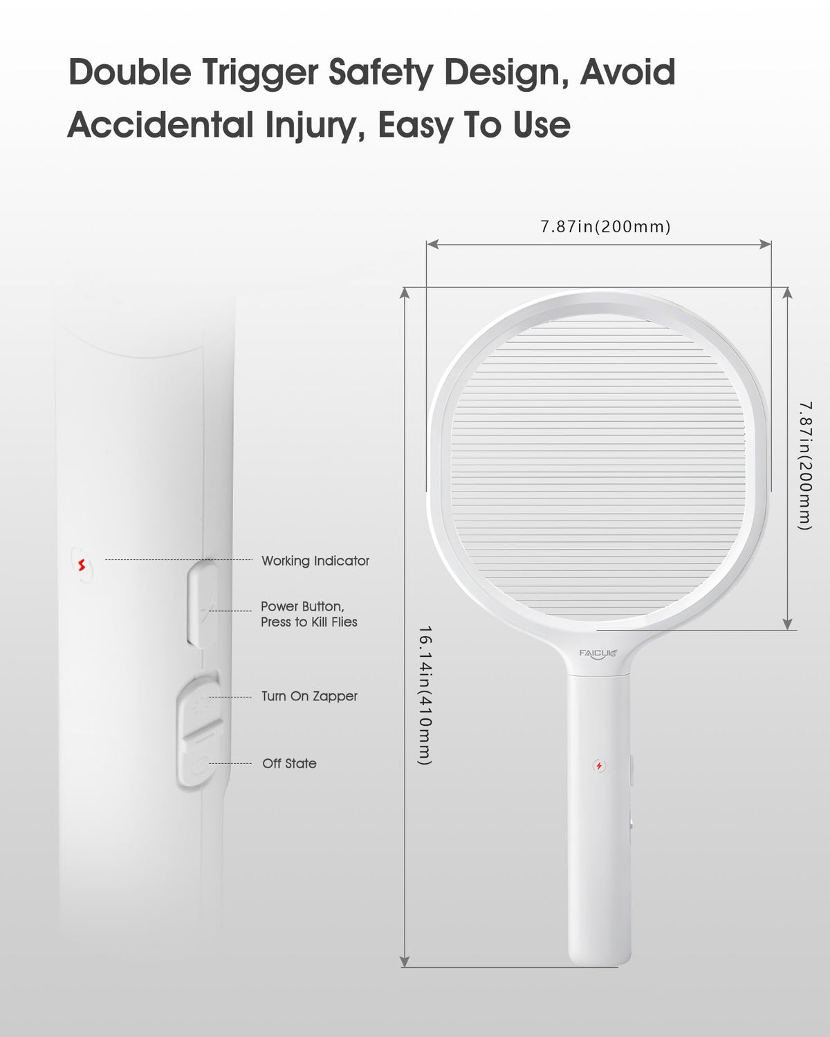 Faicuk battery-powered swatter ready for instant use on outdoor patios.