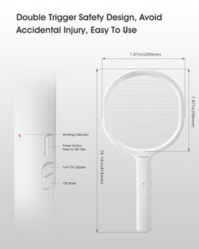 Faicuk battery-powered swatter ready for instant use on outdoor patios.