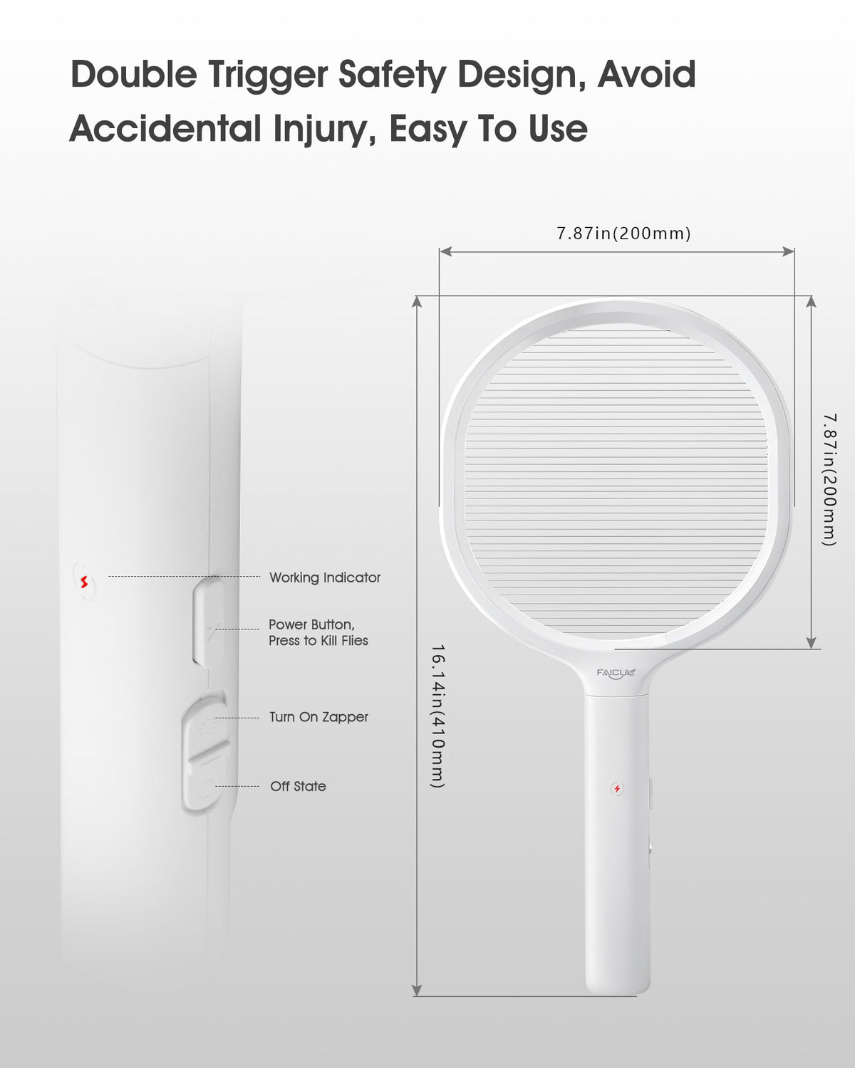 Faicuk electric fly swatter for indoor use, quick safety zap at a barbecue