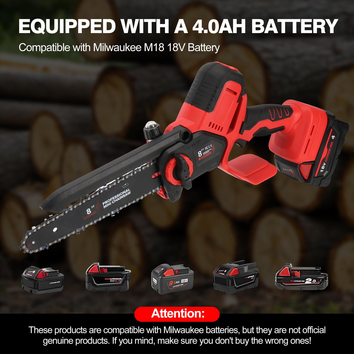 FaiMala Milwaukee M18 compatibility enables reuse of existing batteries.