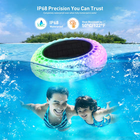 FAINSLIGO warm-white mode floating pool light for cozy evenings