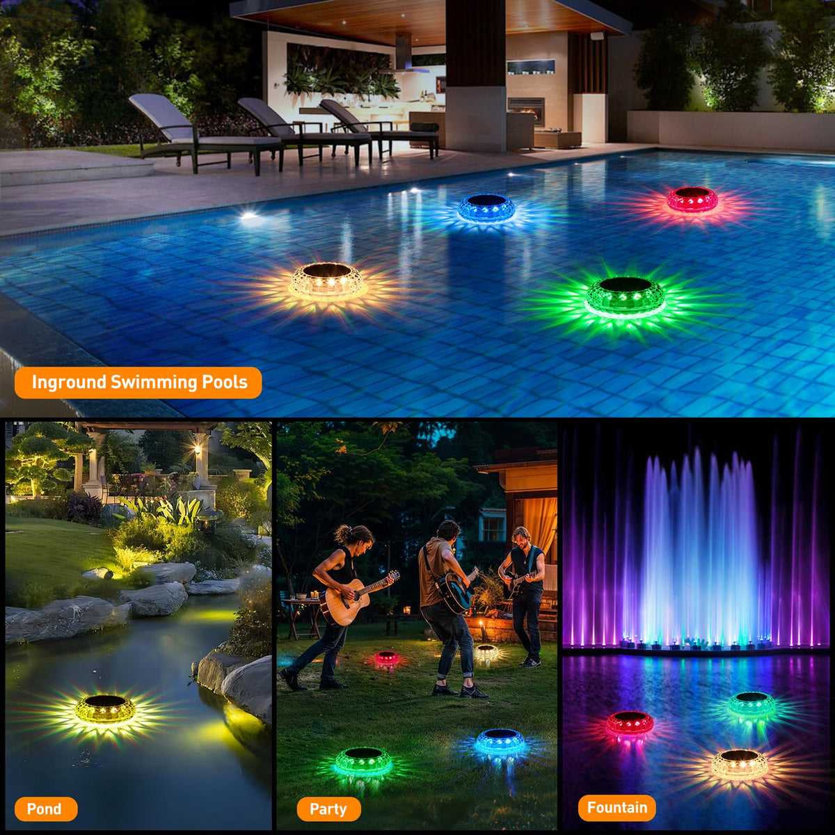 FAINSLIGO outdoor-use pool light suitable for inground or above-ground pools