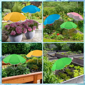 Fairooth alloy-frame plant umbrella provides sturdy outdoor shade support