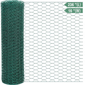 Fairooth chicken wire netting 16x236 with green coating for durable garden fences.