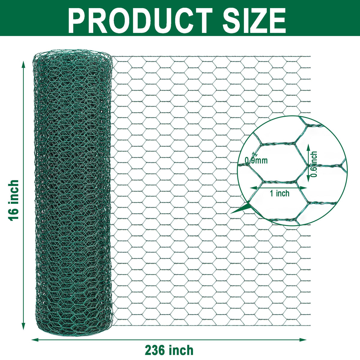 Fairooth galvanized PVC-coated wire mesh close-up showing flexible, rust-resistant construction.
