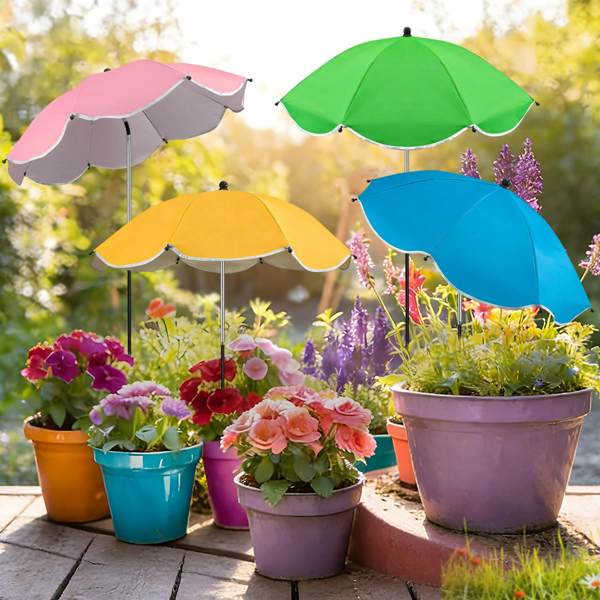 Fairooth plant umbrella 23-6 inch diameter shields sun for pots