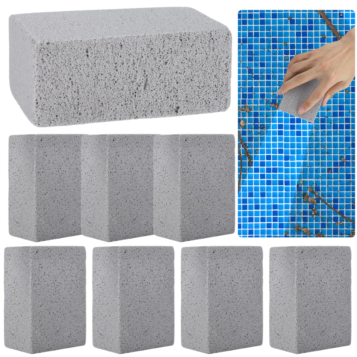 Fairooth pool pumice stone set of eight for efficient pool cleaning