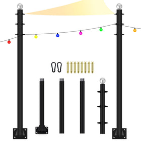 Fairyrain sun shade poles 10ft base welded chassis for sturdy outdoor shade