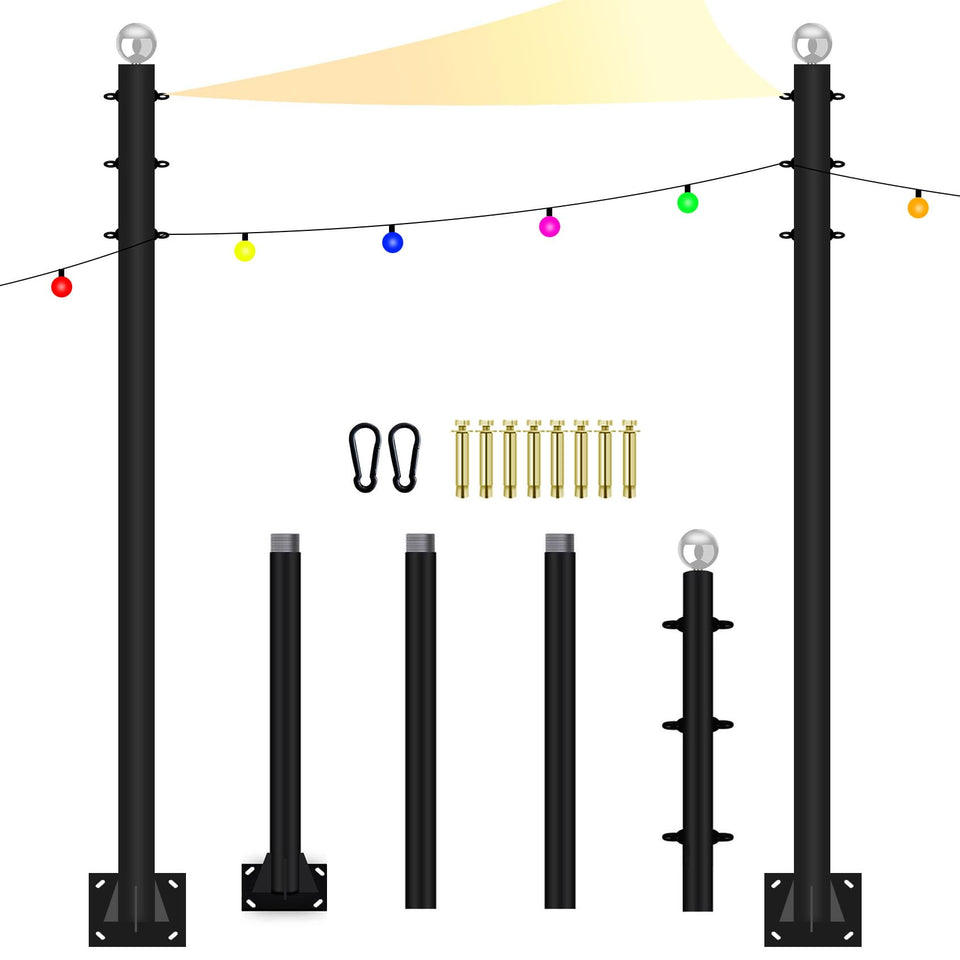 Fairyrain sun shade poles 10ft base welded chassis for sturdy outdoor shade