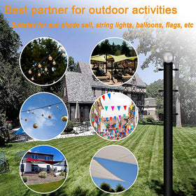 Fairyrain 10ft shade pole with decorative stainless ball for premium look