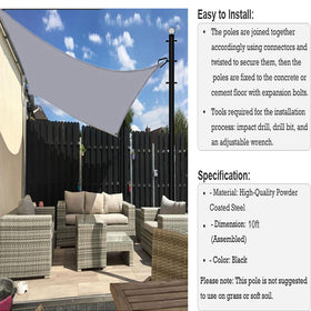 Fairyrain heavy duty shade poles with rust-proof coating for longevity