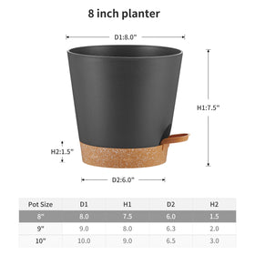 FaithLand 8-inch planter pot with bottom watering lip for clean irrigation.