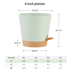 FaithLand 8-inch planter with detachable tray for simple watering