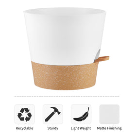 FaithLand planter with clip-on watering lip for bottom watering and easy monitoring.