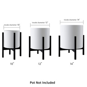 FaithLand mid-century stand close-up showing matte black coating weather resistance