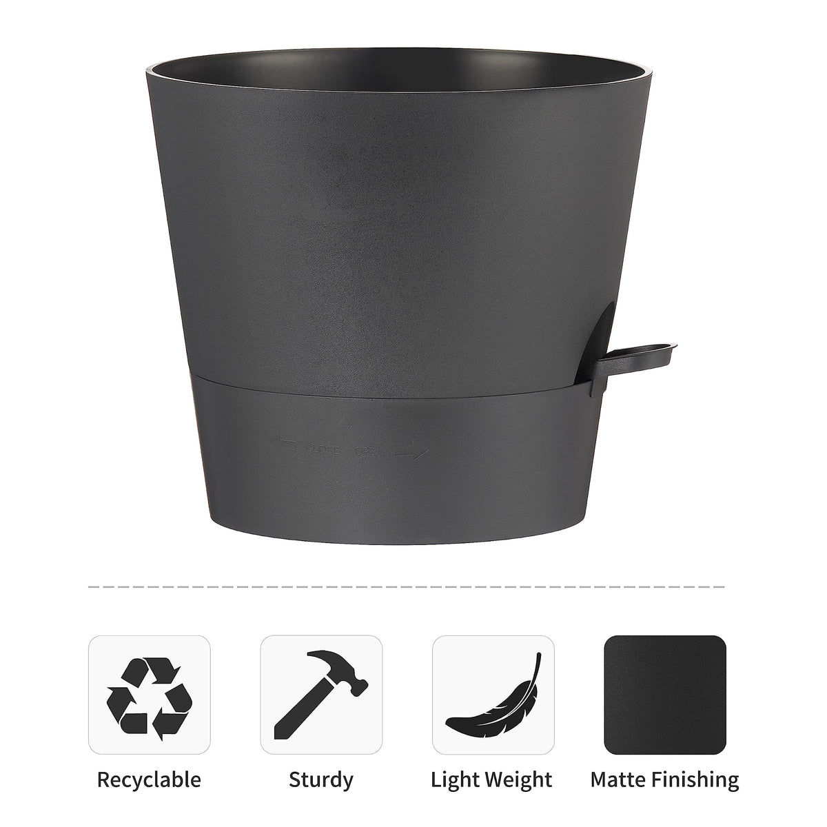 FaithLand minimalist black planter design fits modern spaces.