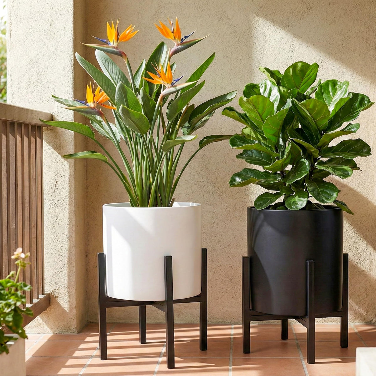 FaithLand plant stand in garden setting ready for outdoor display