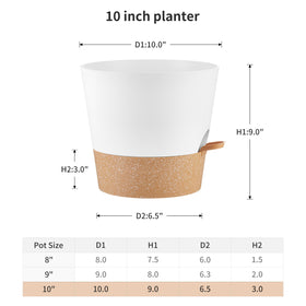 FaithLand self-watering planter with bottom reservoir, close-up showing water supply feature.